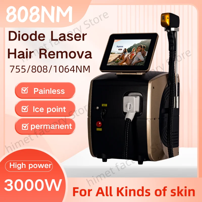 808nm755nm1064nm Alexandrite Laser Permanent Hair Remover Diode Laser Hair Removal Machine Cooling Head Painless Laser Epilator