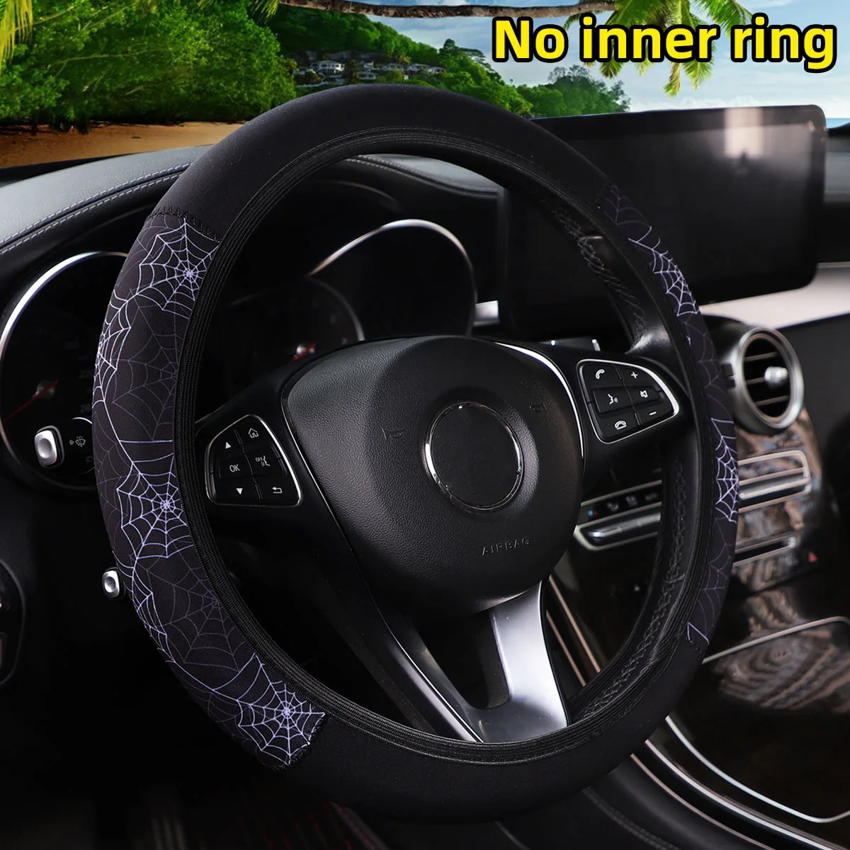 Universal Elastic Car Steering Wheel Cover flower Print Anti-slip Car Styling 37/38cm Car Steering-wheel Cover Decorate