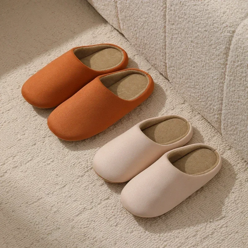 شباشب كلاسيكية للرجال والنساء شبشب منزل داخلي للجنسين أحذية صامتة ناعمة مضادة للانزلاق أحذية شتوية مريحة مسطحة من إسفنج الذاكرة