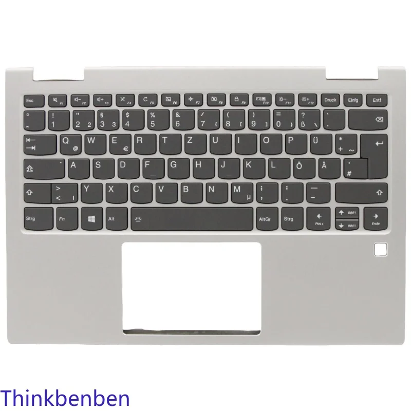 

DE German Keyboard Platinum Upper Case Palmrest Shell Cover For Lenovo Ideapad Yoga 730 13 13IKB 13IWL Laptop 5CB0Q95873