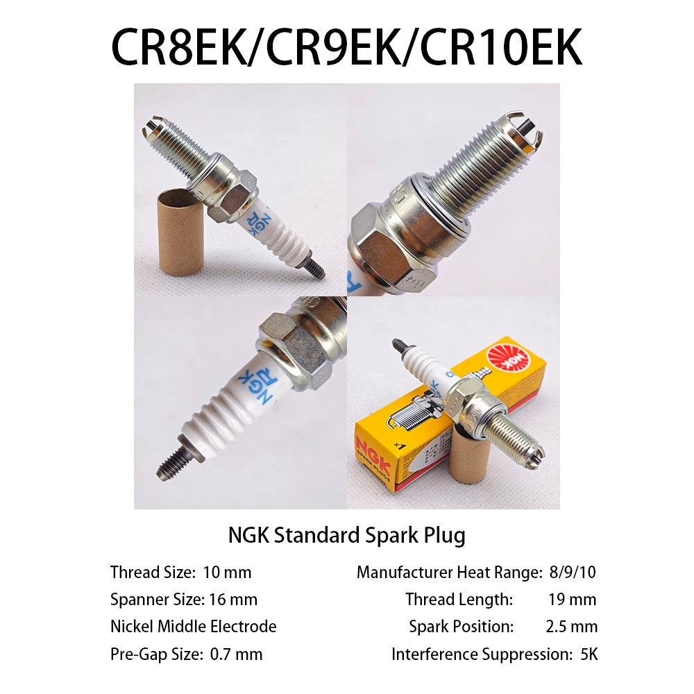 

1pcs Motorcycle NGK spark plug CR8EK CR9EK CR10EK is applicable to Kawasaki Yamaha Suzuki with large displacement of 400 600