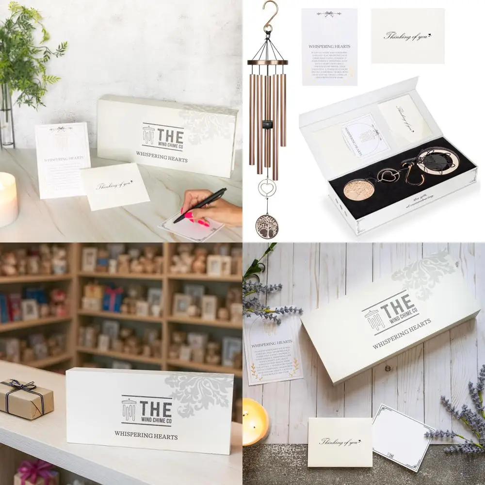 

30 Wind Chime in Gift Box - Elegant Platinum Rose Hearts Collection