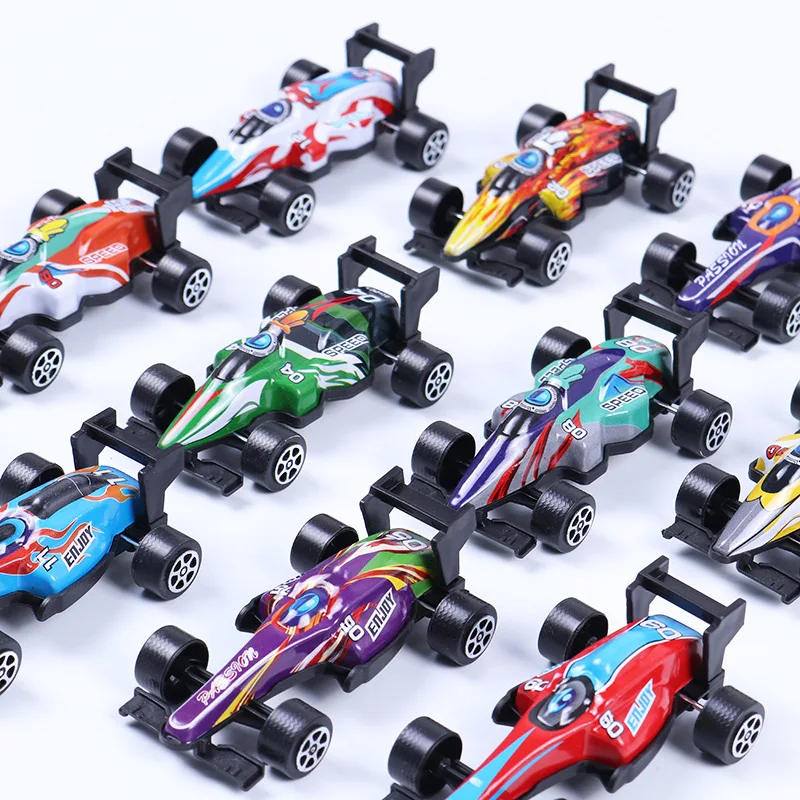 Coche de carreras de simulación de 5 piezas para niños, coche de juguete de simulación de F1, modelo de rompecabezas, regalo de cumpleaños y vacaciones