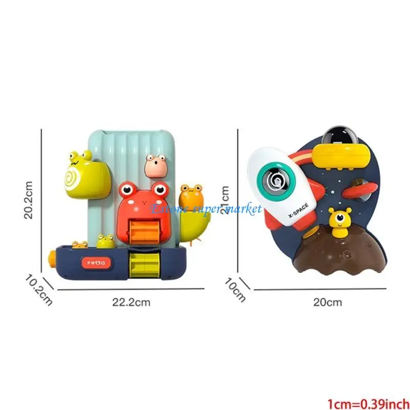 090B Speelgoed voor kinderen Bad Douche Zwemmen Bad Sucker Speelgoed Pijpleiding Douche Leuk voor Kikker Plezier Ruimteschip