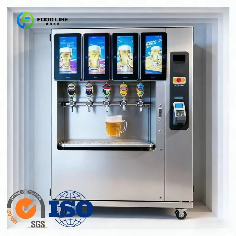 Self-Service Metal Beer Vending Machine SDK Cloud-Based Management Credit Card Coin Payment Draft Beer  Customized