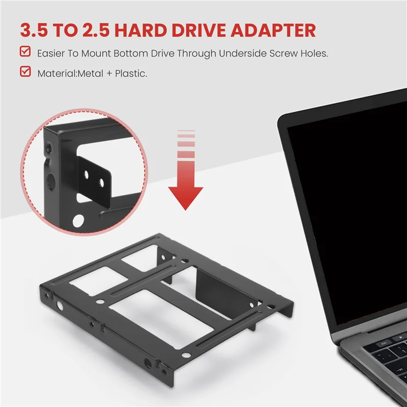 AEE7-Dual SSD HDD تصاعد قوس 3.5 إلى 2.5 مجموعة محرك القرص الصلب الداخلي كابلات 2.5 القرص الصلب إلى 3.5 علبة خليج العلبة #5