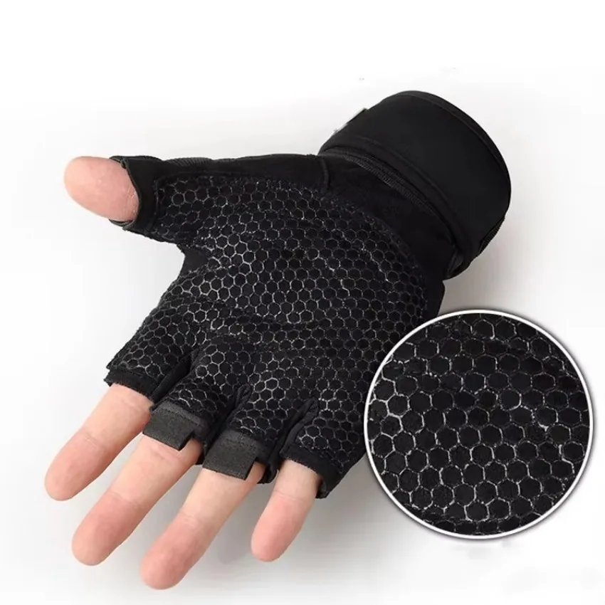 1 Pair New Gym Gloves Fitness Weight Lifting Gloves Body Building Training Sports Exercise Cycling Sport Workout Glove