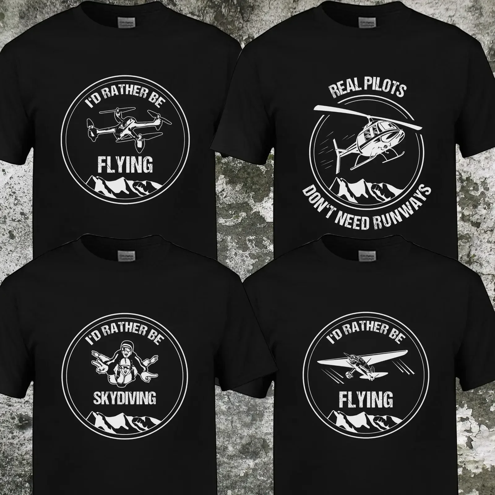

Hot Sale Retro Flying Skydiving Drone Real Pilots T-Shirt 100% Cotton O-Neck Summer Short Sleeve Casual Mens T-shirt Size S-3XL