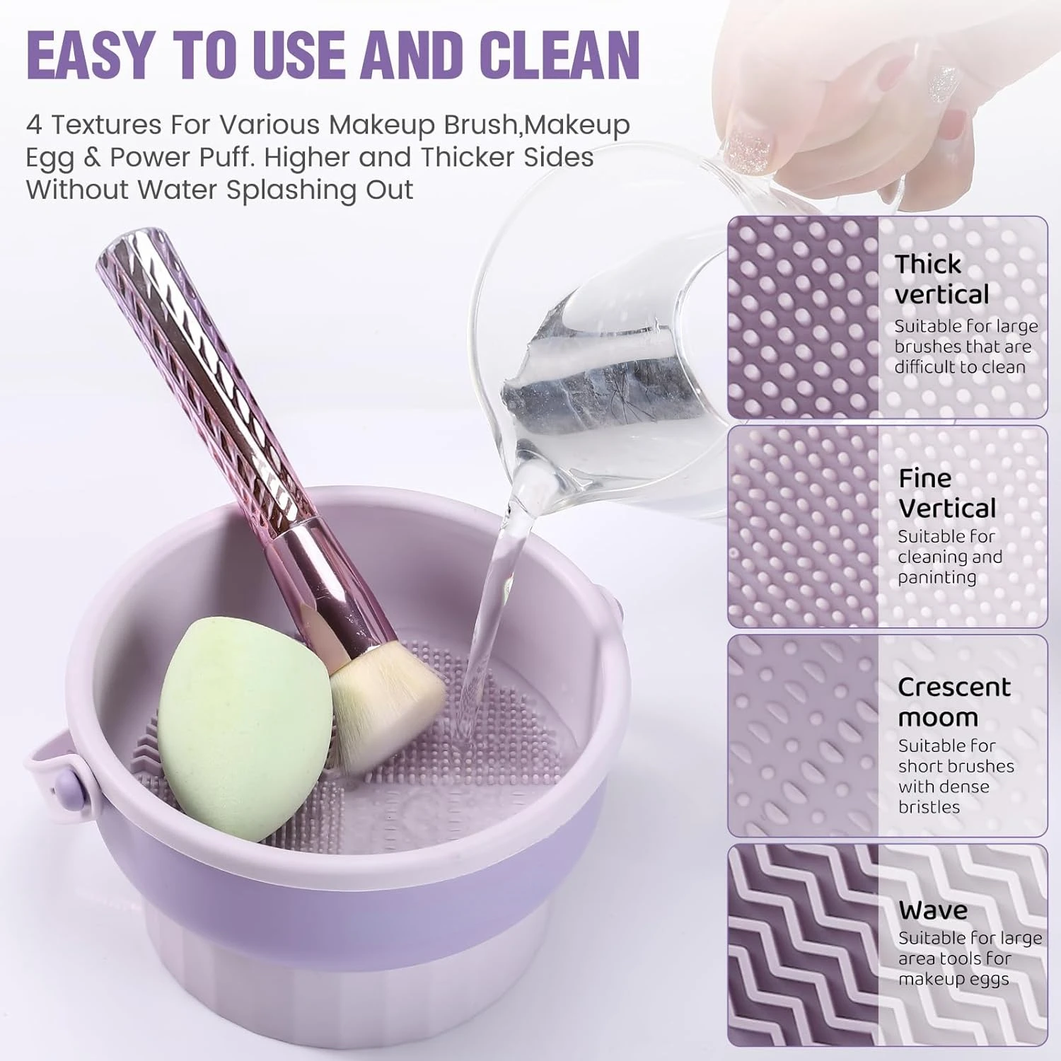 Efficient, portable, and convenient 3 in 1 durable silicone makeup brush cleaner mat and bowl set - Handy tools to keep your bru