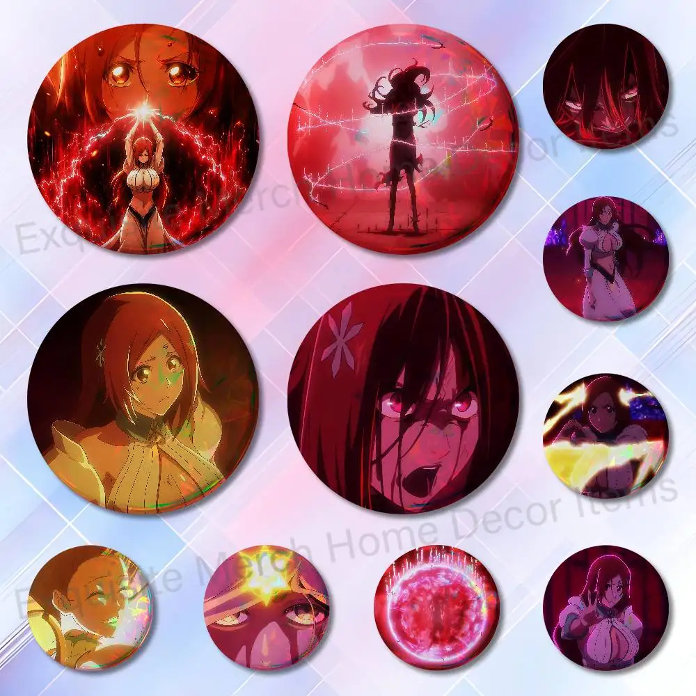 T-Thousand-Year Blood War Orihime Inoue Badges Round Itabag Decoration IP Peripheral Products 58mm 44mm 32mm 75mm 25mm Mini