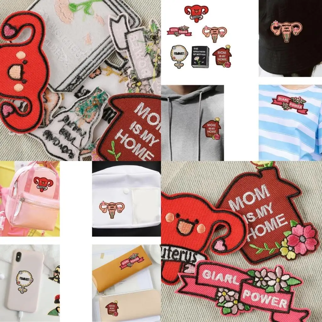 

6 Pcs Embroidered Patches Sewing Patches Mother's Day Series Iron on Patches Y08E