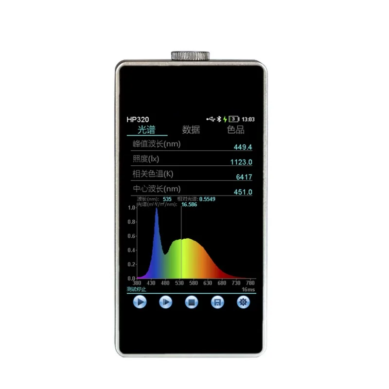 Hand‑held Spectrometer Light Tester Bluetooth Illuminance Analyzer Measure Lux CRI Color Rendering Index Chromatic Tolerance