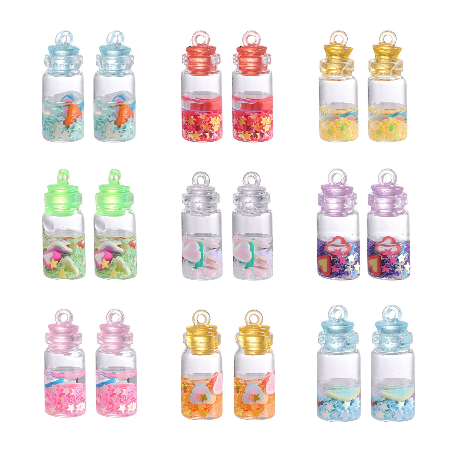 Kawaii Leuchtender Glasanhänger Fünfzackiger Stern Herzförmige Charms DIY Valentinstag Geburtstagsgeschenk Anhänger Zubehör – Detail 15