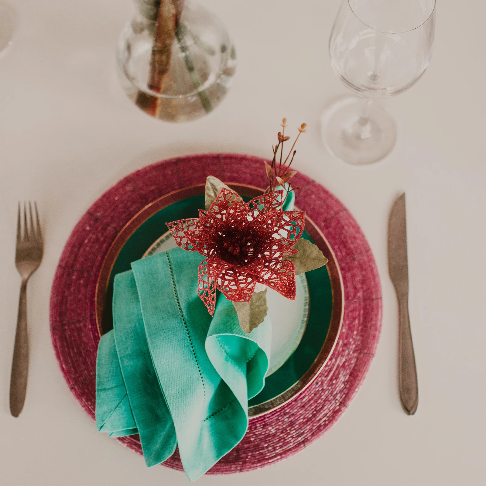 

Flower Shaped Napkin Ring Holder Beautiful Tabletop Decoration for Christmas Wedding Dinner Event Christmas Flower Napkin Rings