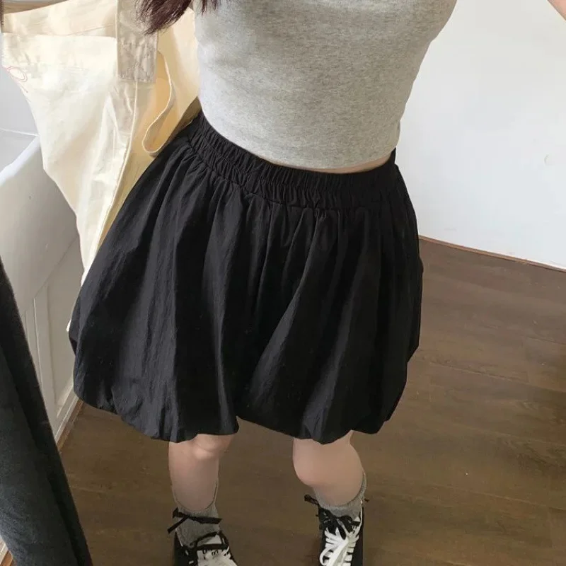 Summer High Waist Puffy Skirt Pants Women's Fashion Design Pocket Detail White Short Shorts Long Pants Nine Division Seven