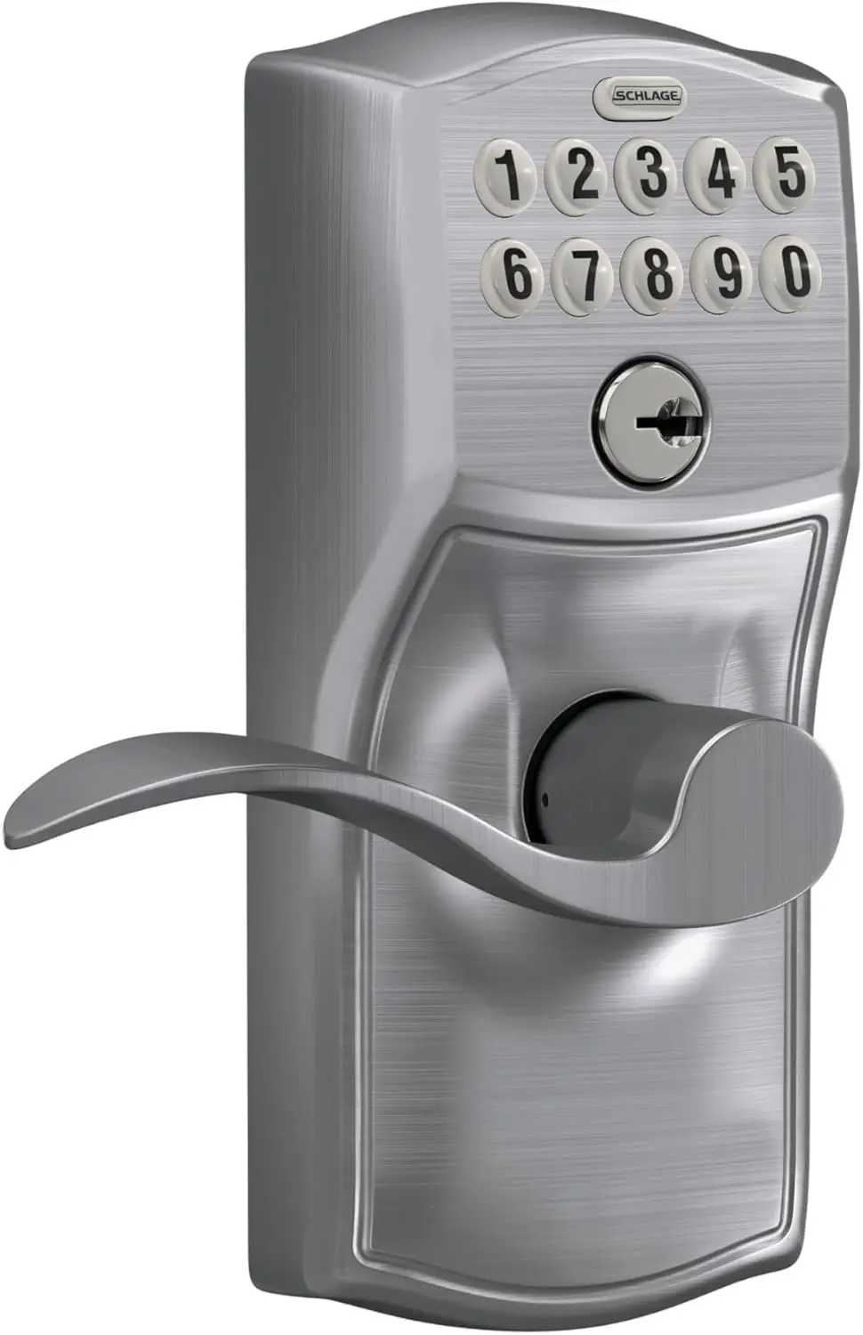 95 Cam 626 Acc Camelot Keypad Entry With Flex-Lock And Accent Levers, Brushed Chrome