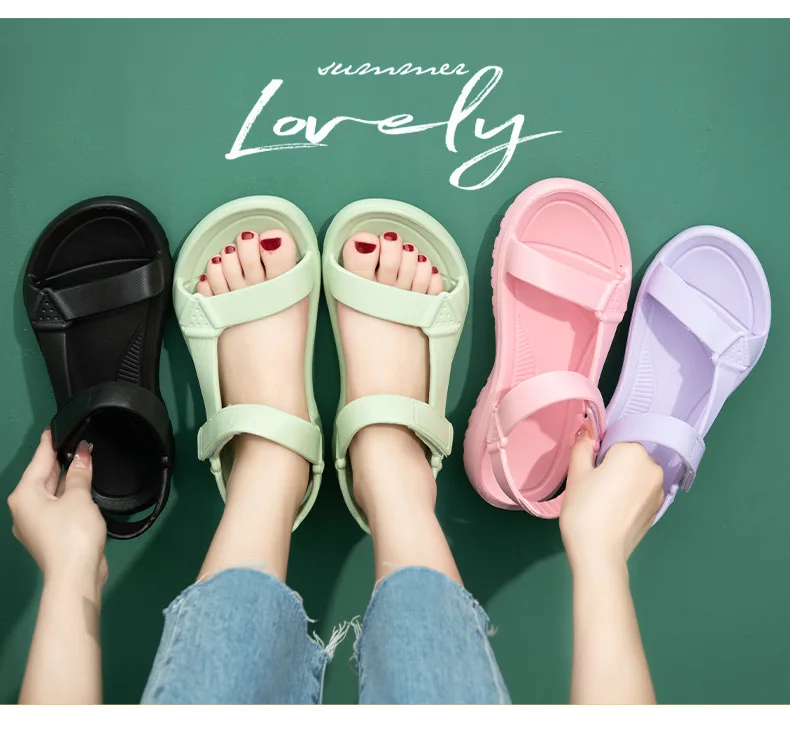 

Women Summer Sandals Lightweight Breathable Slip Resistant Comfortable Flat Shoes for Outdoor Walking