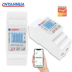 Tuya Smart Zigbee Energy Monitor Meter monofase 80A Din Rail Power Meter tutta la casa KWh wattmetro 1 pz