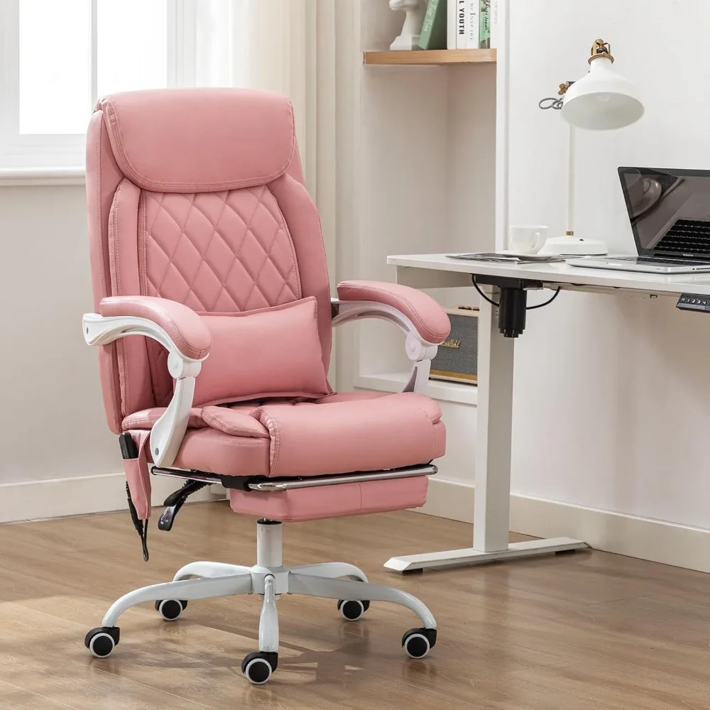 Executive Massage Office Chair with Heated,45°Reclining Ergonomic Office Chair with Footrest,High Back Computer Desk Chair