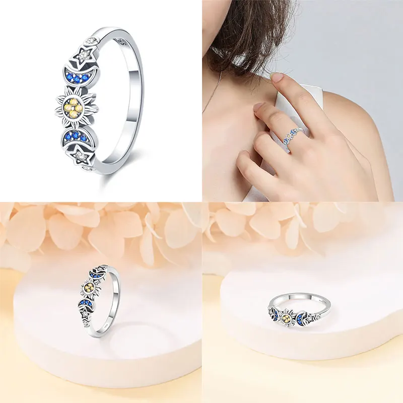Classic Star Leaf Women\'s Ring 100% 925 Sterling Silver Suitable for Jewelry Making Women Gift Valentine\'s Day
