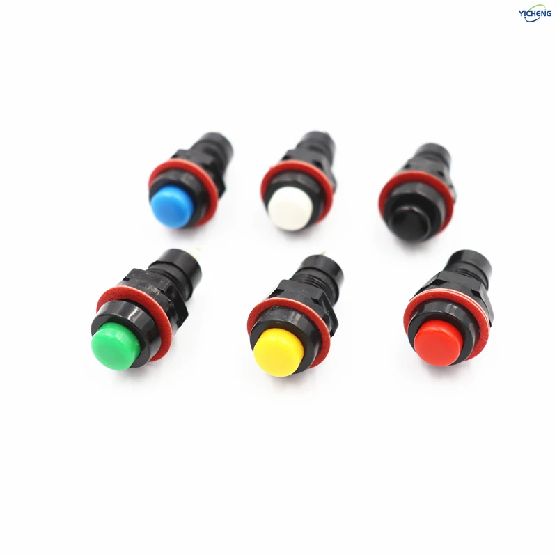 12pcs 10mm Push Button Switch Momentary / Self Locking Button Switch miniature,Welded 150mm cable,select,customizable length