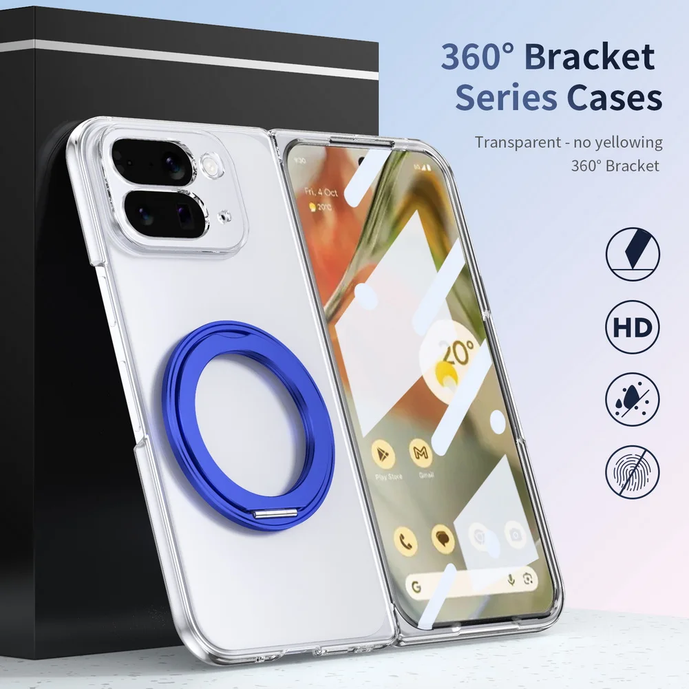 Für Google 10 Pro Falten Aluminium Legierung Rotierenden Magnetischen Ring Halter Glas Schutz Film Telefon Fall für Pixel 10 Pro falten Abdeckung