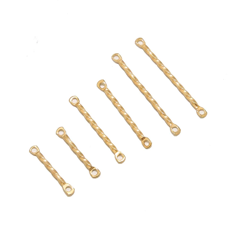 

20pcs Stainless Steel Gold Plated Charm Fashion Stick Connectors Accessories 15/20/25mm For DIY Jewelry Making Fingdings New