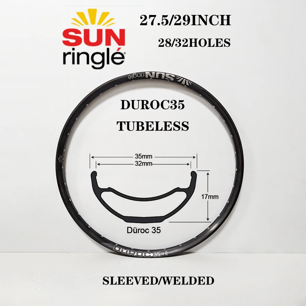 

Sunringle DUROC35 27.5 29inch MTB mountain bike Tubeless Hoops Rims ENDURO XC Trail AM FR DH 32FUROS 28Holes Sleeved Welded