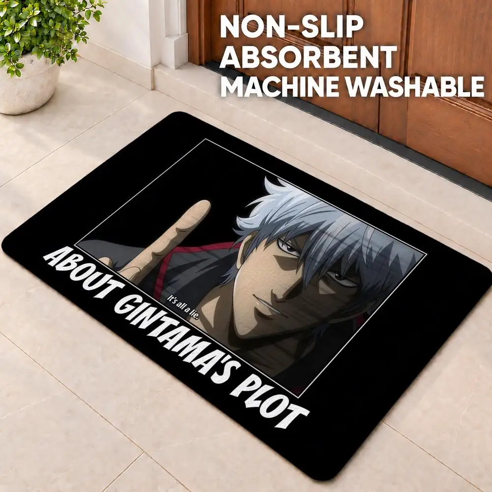 anime Gintama Floor Mat Doormat Non-Slip Floor Mat Rug for Bathroom Kitchen Entryway Indoor Outdoor Home Decor