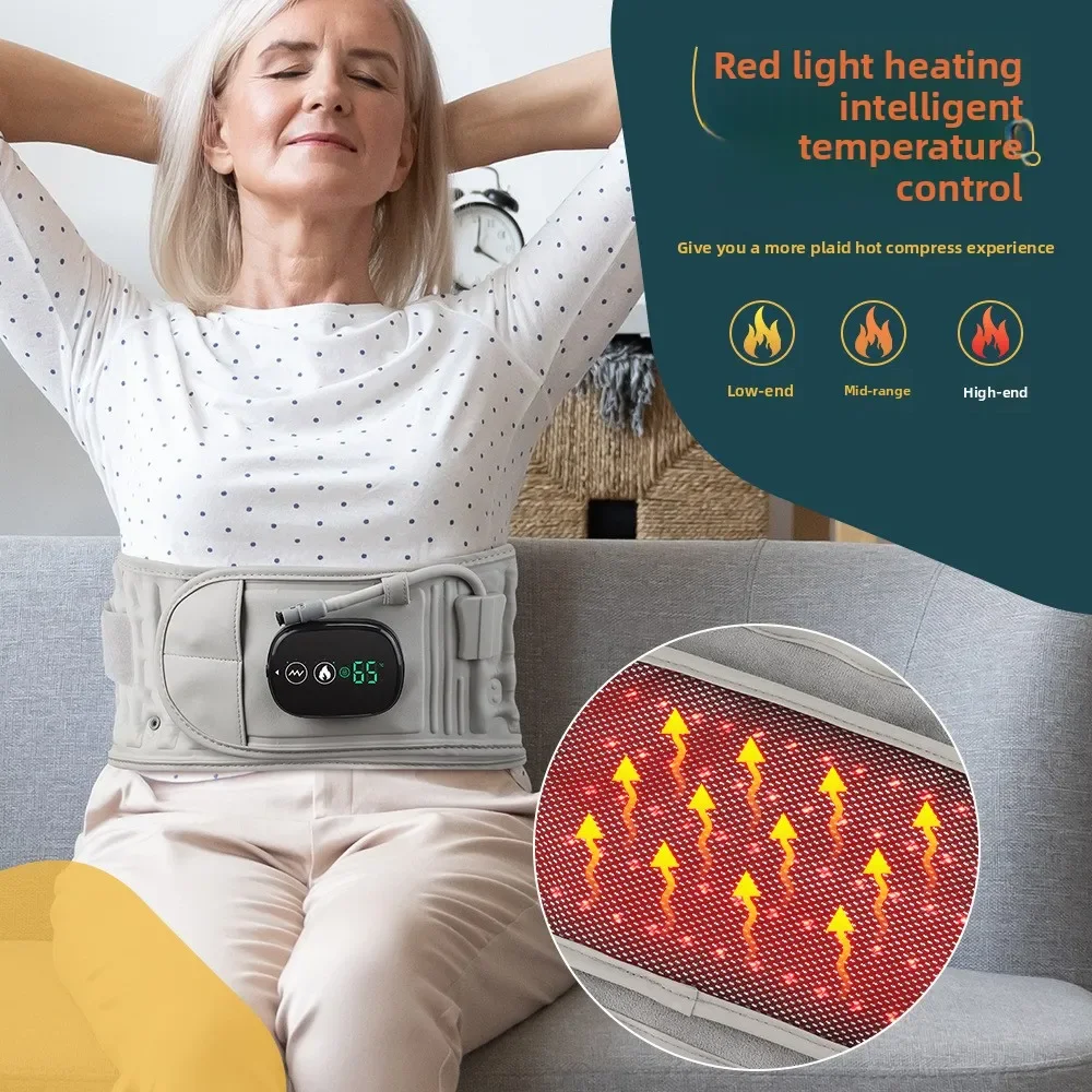 Inflatable Heating Massage Belt Leather Controller Waist Protection Electric Heating Warmth Hot Compress Lumbar Spine Artifact