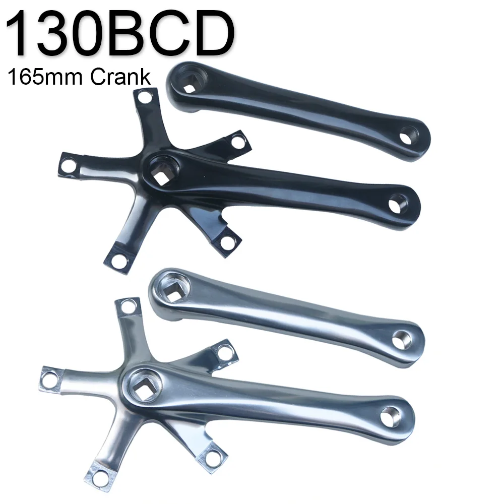 

130BCD Bicycle Crankset chainring 165mm Square Tape Road Bike Crank Arm Fixed Gear Single speed Folding Bike Chainwheel Tooth