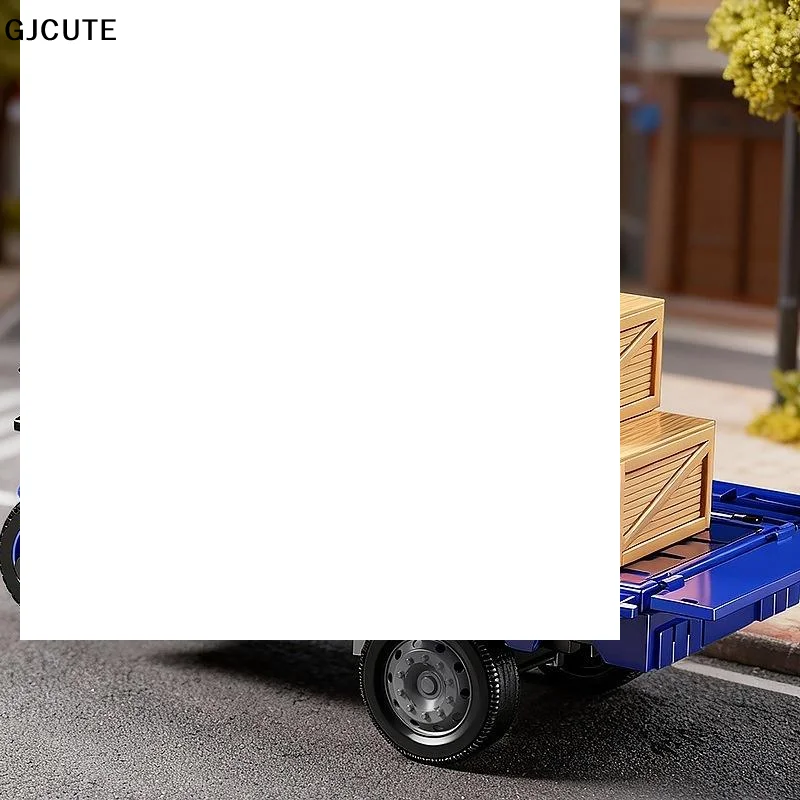 

Инерционная модель-симулятор: Трехколесный курьерский мотоцикл/грузовик, реалистичная машинка-трактор, литая игрушка для детей, мотоцикл с откатным механизмом, подарок для мальчика