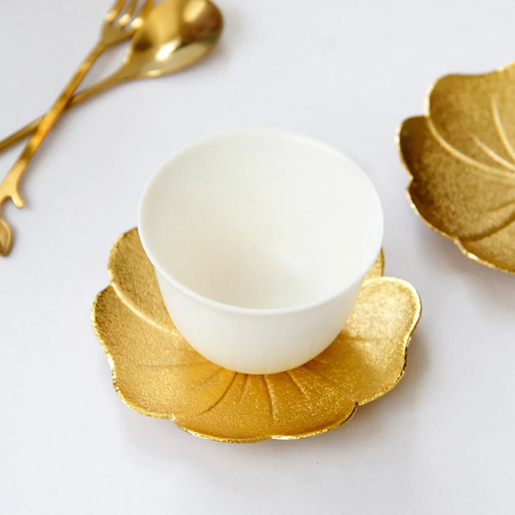 

Cup Coaster Tea Cushion Lotus Tray Copper Alloy Decorative Teacup Mat Heat Resistant Anti Skidding Premium