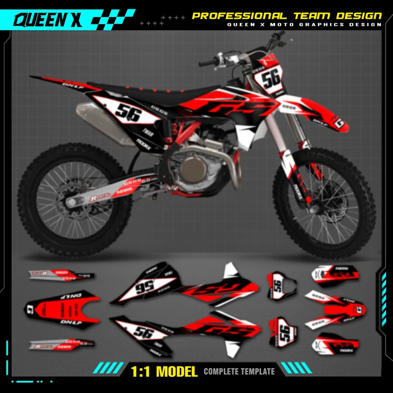 Queen X MOTOR Custom Team Graphics Backgrounds Decals For 3M Stickers Kit For GASGAS GAS GAS 2021 2022 2023 EC MC 039