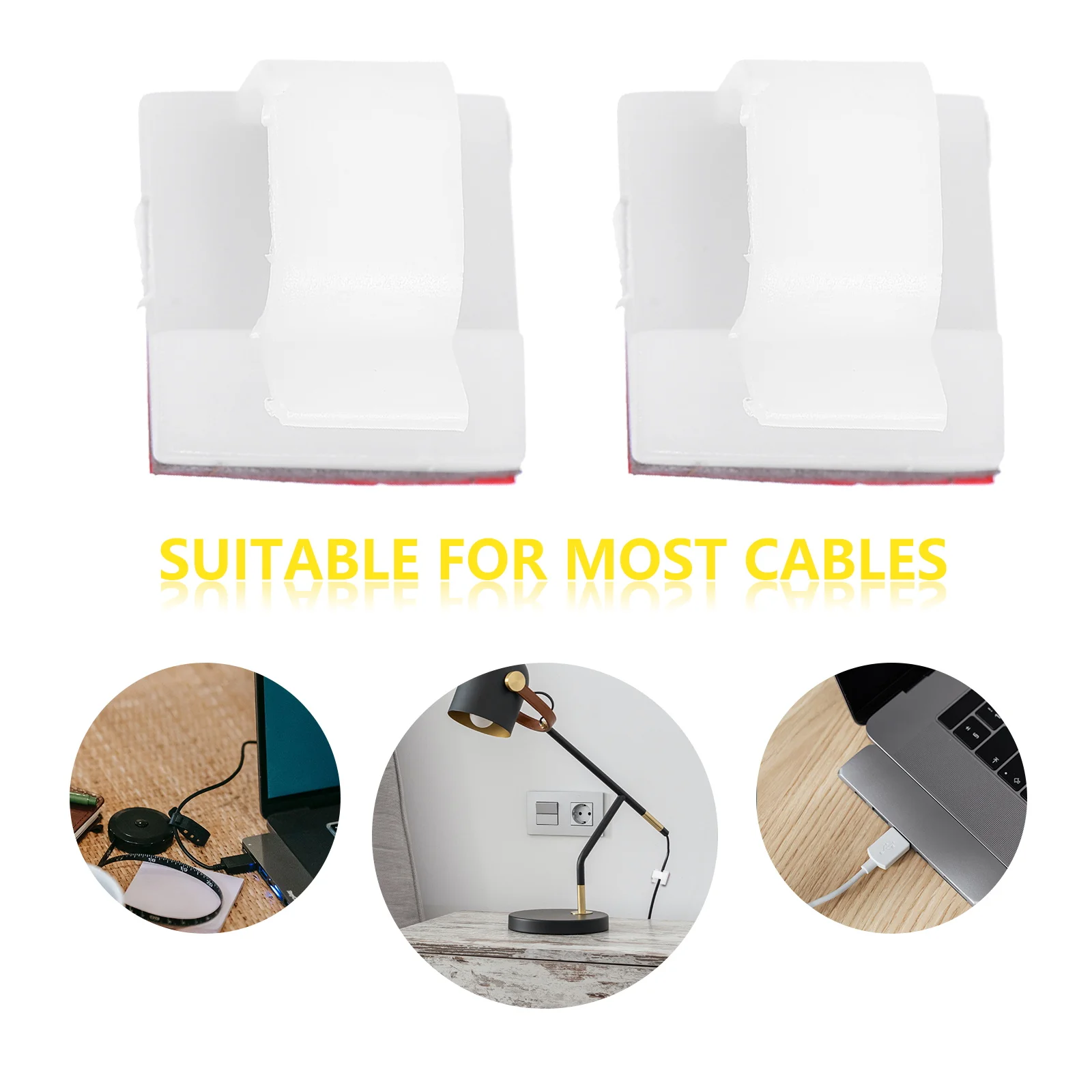 

120 Pcs Cable Clips Self Adhesive Wire ganizer Holder Cord Management Strong Adhesive Eco Material For Home Office Garage Tile