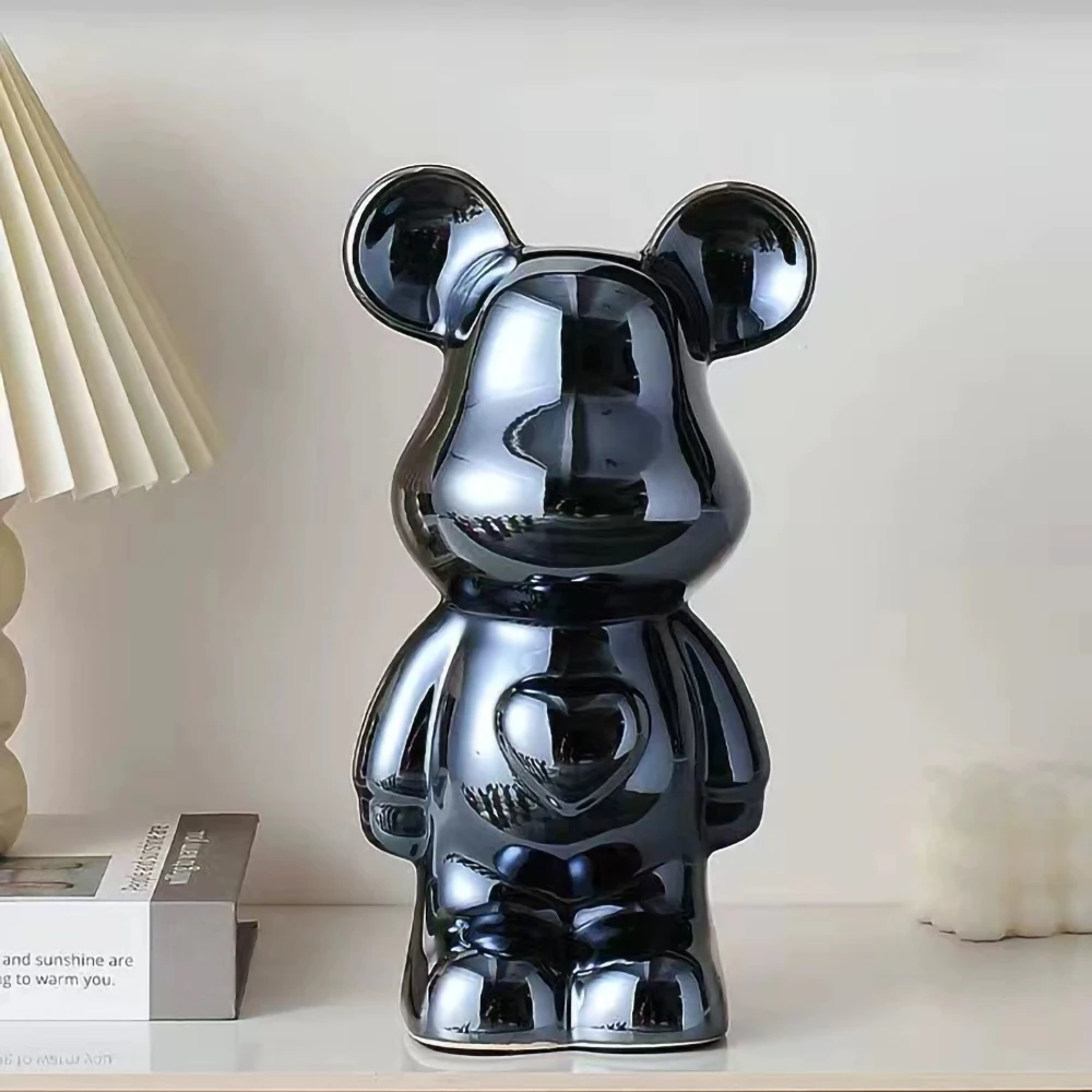 18/28 cm Ästhetische Bärenfigur aus Keramik, Teddybär-Deko, Actionfigur, Skulptur, Ornament für Raumdekoration, Heimdekoration, Kunsthandwerk – Detail 14