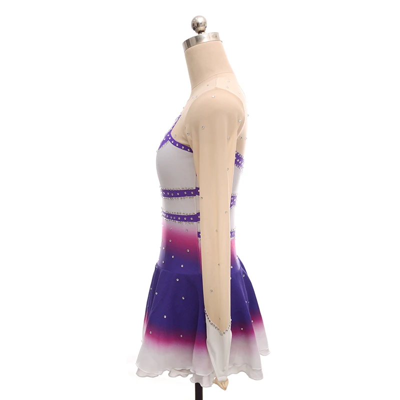 Nasinaya Figure Skating Competition Dress Customized Women's Children's Rhythmic Gymnastics White Purple Performance Dress