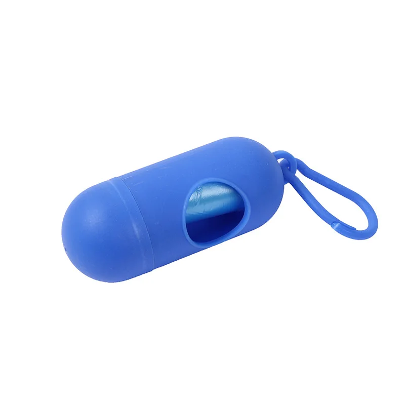 Portable Pet Waste Bag Dispenser Pill Shape Bullet-Shaped Garbage Box Cats Dogs Poop Extractive Clean-up Bags Outside Walking
