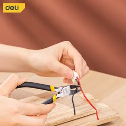 Deli 5 Inch Tools Plastic Nippers Non Slip Flash Wire Cutting Multi Function Electrician Repairing Pliers Hand Tool