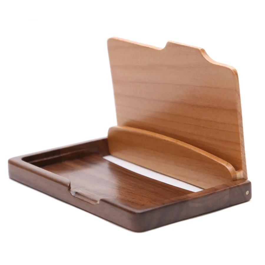 Exquisite solid wood business card box, walnut/maple optional, business unisex business card holder