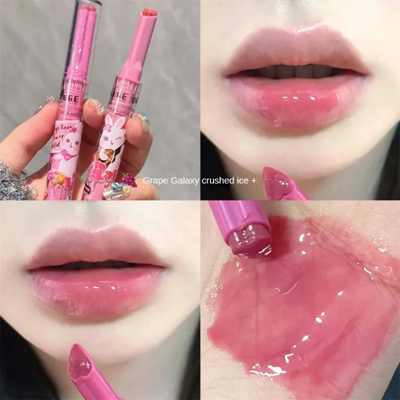 Jelly Water Spiegel Effen Lipgloss Schattige Konijn Hartvormige Lip Glazuur Waterdichte Langdurige Lippenstift Anti-Stick Cup Cosmetica