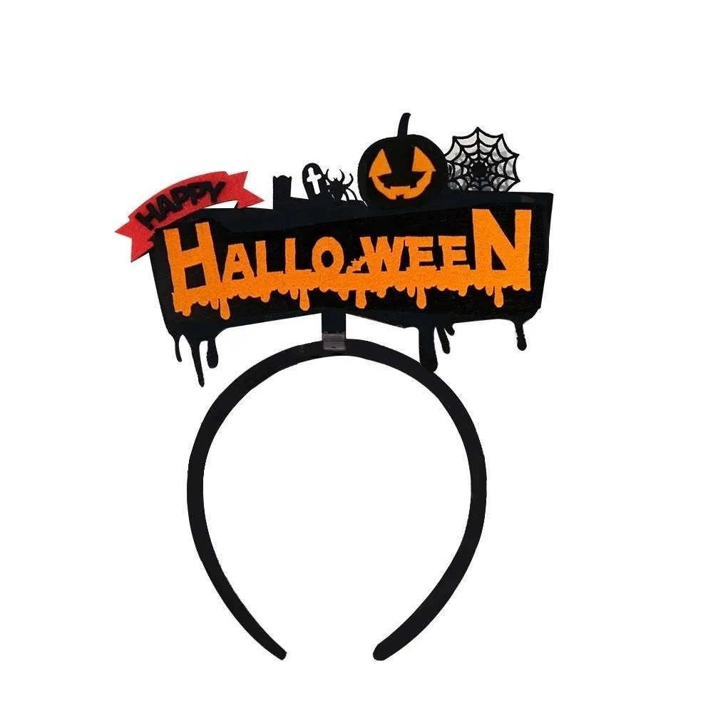 Pumpkin Halloween Pumpkin Headband Spider Ghost Vegetables Halloween Party Hair Hoop Photo Prop Creative