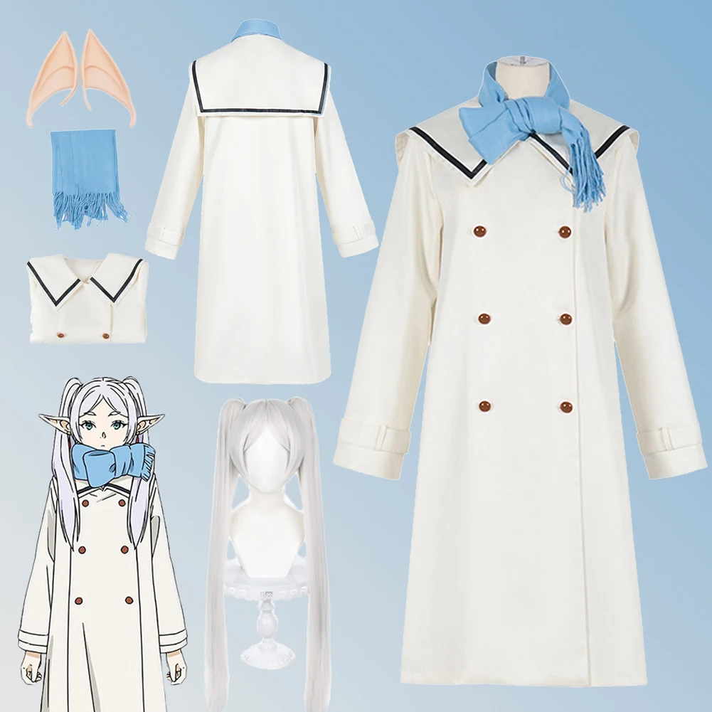 

Frieren Cosplay Role Play Coat Blue Scarf Anime Sousou Of Frieren Costume Adult Women Roleplay Fancy Dress Up Party Clothes