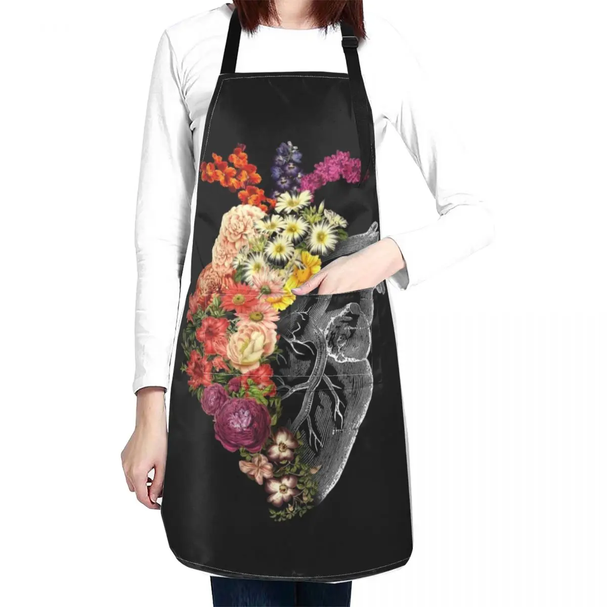 Flower Heart Spring by Tobe Fonseca Apron For Women Kitchen Ladies restaurant accessories Apron