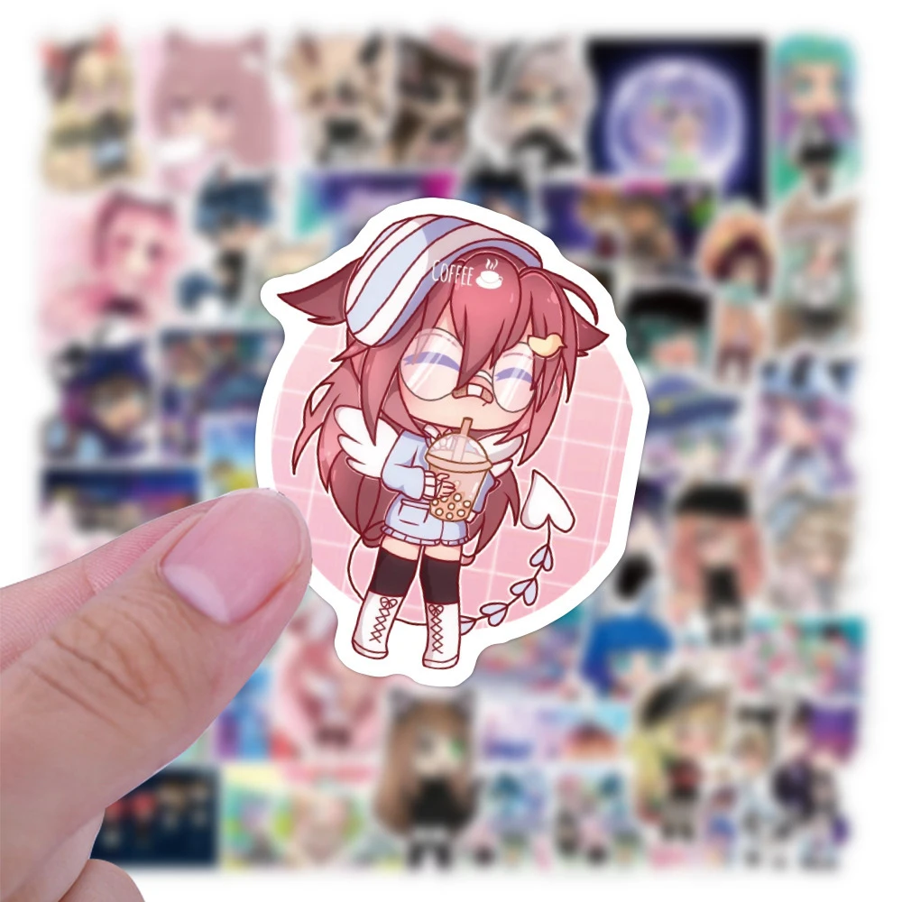 10/30/50 Uds lindo juego Anime Gacha Life pegatinas calcomanías de dibujos animados DIY álbum de recortes portátil teléfono guitarra impermeable pegatina Kawaii Decoración