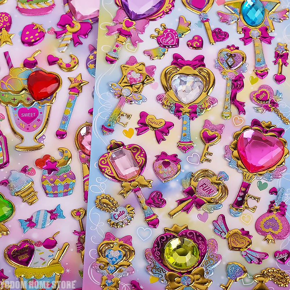 

8Pcs Random Magic Wand Princess Stickers, Magic Girl Scrapbooking Gift Materials & Kawaii Craft Supplies