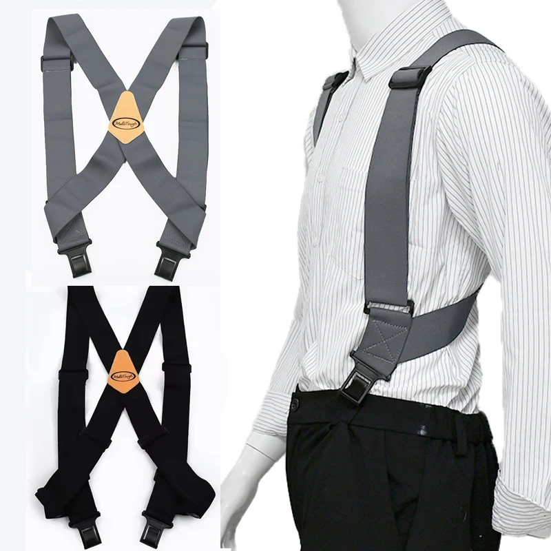 1Pc Deepeel Suspender Pria Dewasa Lebar 5cm Tipe-X Tali Pengikat Elastis Penyangga Celana ManJockstrap Aksesoris Suspender