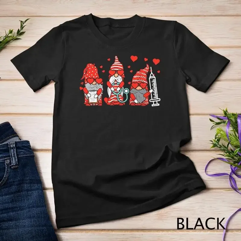 Gnome Nurse Scrub Valentine RN ICU ER Valentines Day Women Unisex T shirt