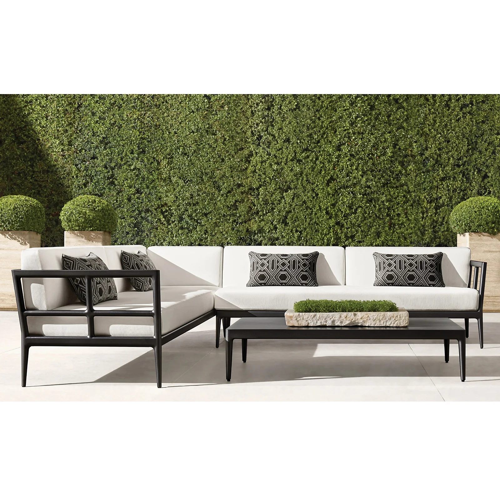 Resort Hotel Relaxing Outdoor Patio Leisure Modern Aluminium Sofa L Shape Set