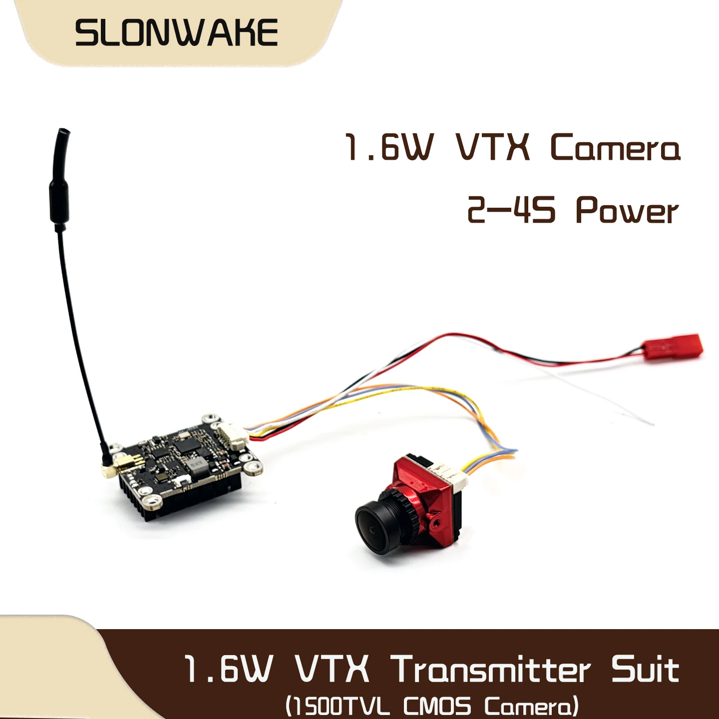 RXCRC FPV Suit 5.8G 1600mW VTX Transmitter with built-in microphone 1500TVL camera 2.1mm,suitable for unmanned aerial vehicle RC